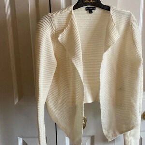 EXPRESS Cream Open Front Knitted Cardigan Size M